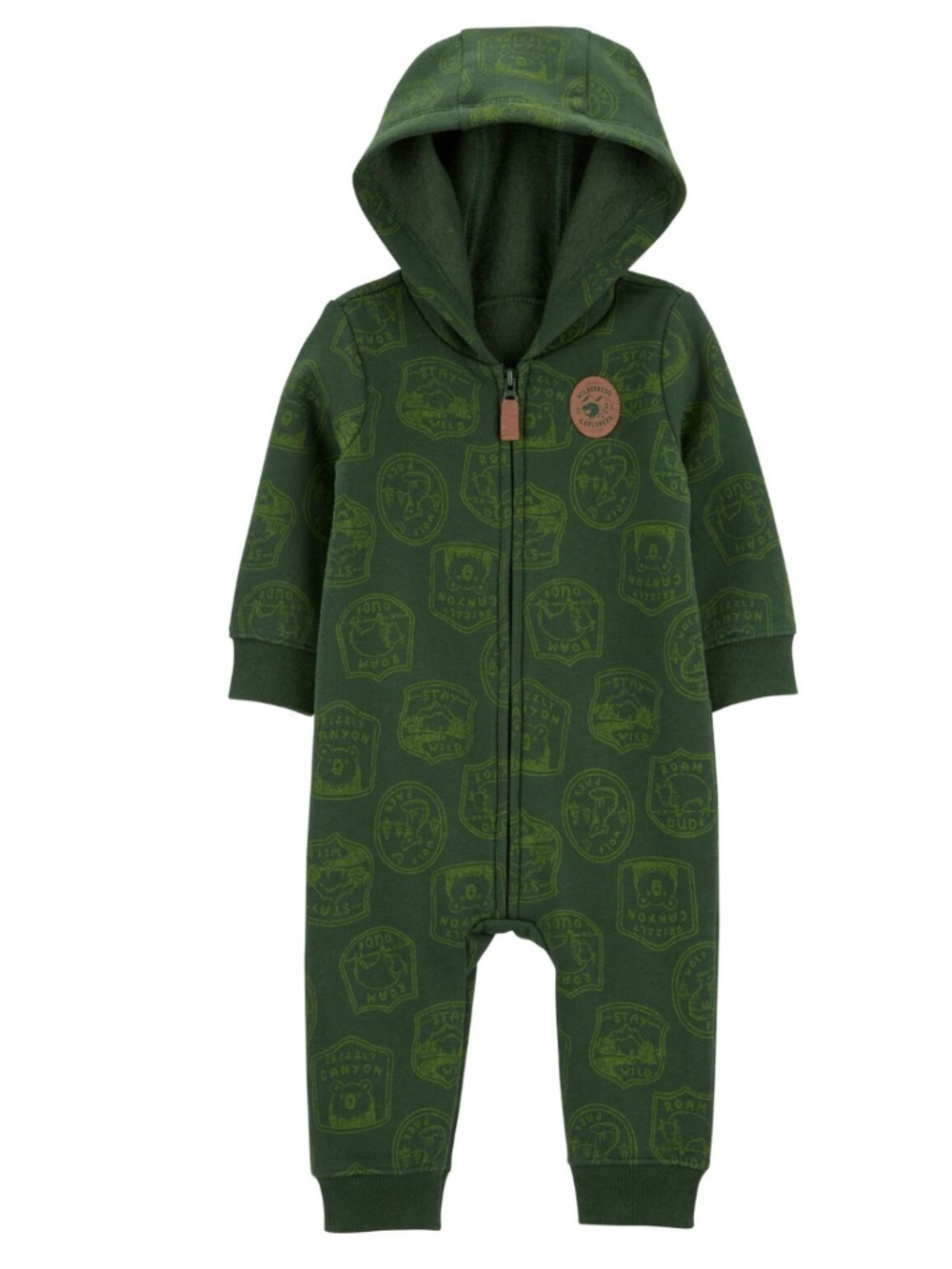 Carter’s Baby Camping Hooded Fleece Jumpsuit | Cozy Zip-Up Bear Outfit 12 month